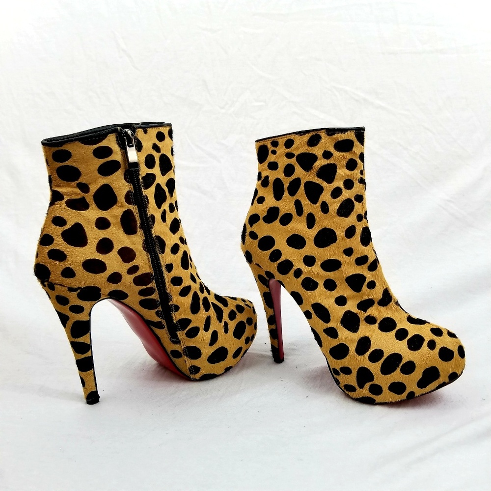 Animal Print High Heel Ankle Boot